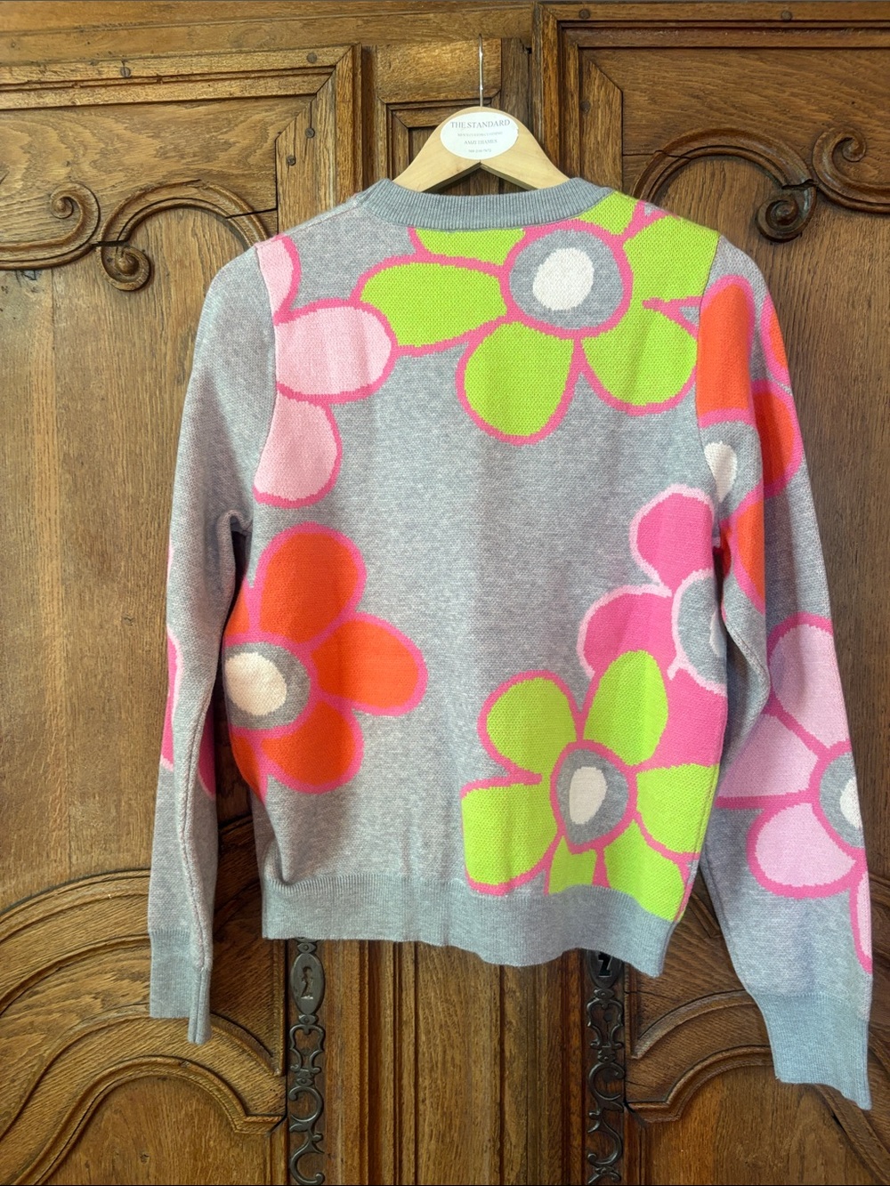 THML Bridget Sweater in a grey multi-color floral pattern - Picture 10 of 14